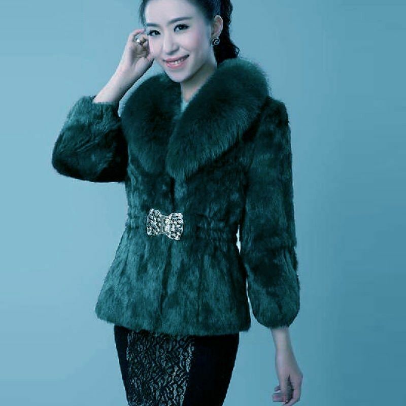 Nieuwe Korte Bontjas Vrouwen Jas 2022 Herfst Winter Imitatie Konijn Haar Korte Koreaanse Losse Dunne Grote Bontkraag Vrouwen jas