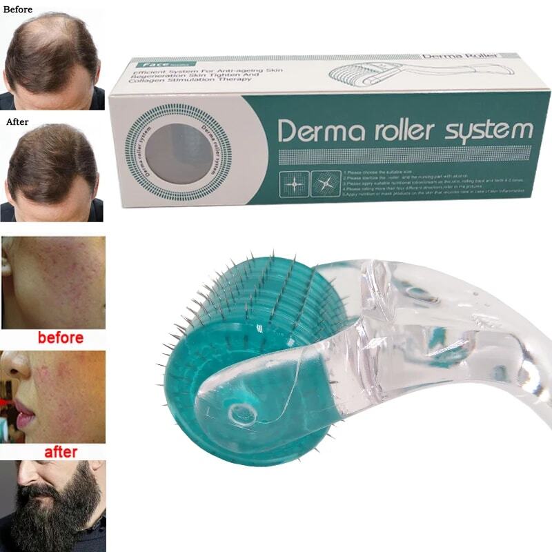192 Real Needle Dermaroller Soins de la peau du visage Derma Roller pour la croissance des cheveux du cuir chevelu de la barbe et la cicatrice d'acné MTS Microneedling Mésothérapie