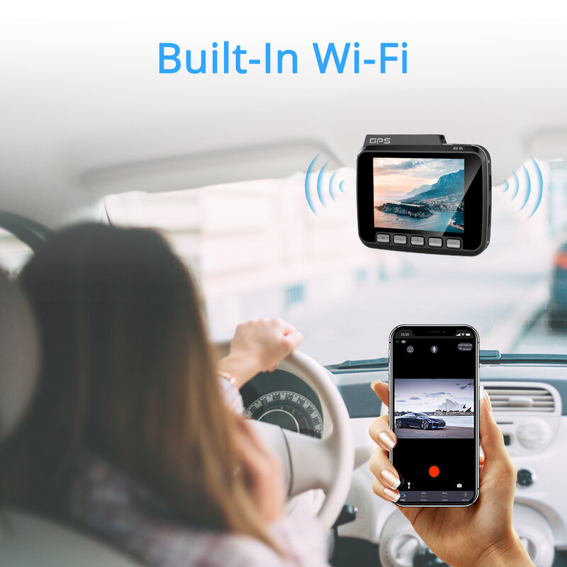 Beliewin GS63H 4K GPS integrado WiFi coche DVR grabadora cámara de salpicadero lente Dual con cámara de visión trasera WDR visión nocturna Dashcam