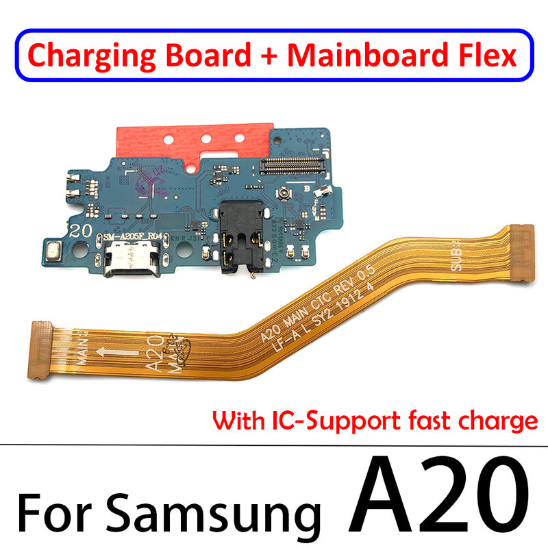 Porta De Carregamento USB Placa Conector + Placa Principal Flex Para Samsung A10 A20 A30 A40 A50 A70 A10S A20S A30S A50S A31 Porta De Carregamento