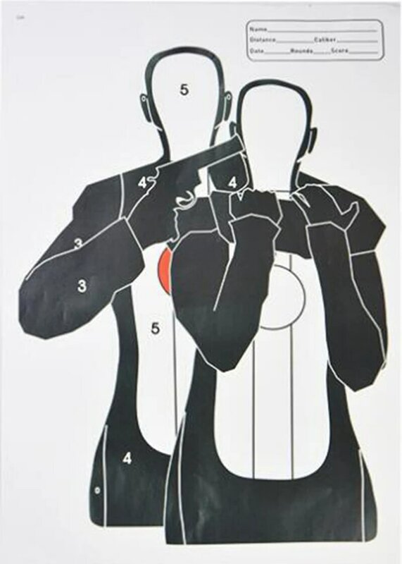 Shooting Targets Papers 17.7*12.6 Inch Head Chest Ring Special Target Paper Tranning Aim Targets