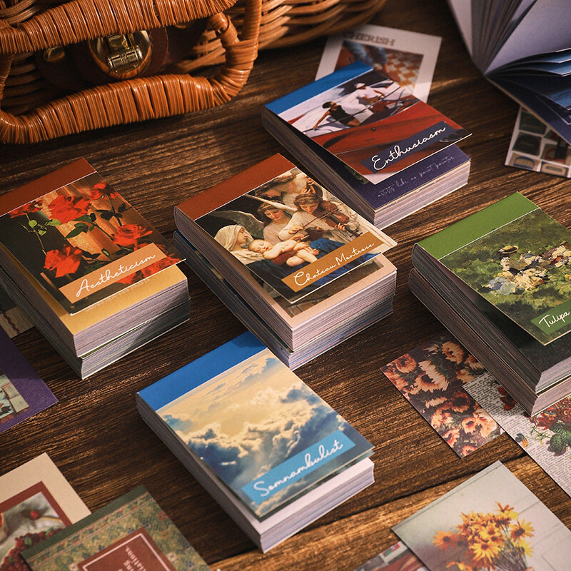 Journamm-Mini livro de adesivos vintage para Scrapbooking, Lixo Diário, Cartões LOMO, DIY Decoração Esth Criativa, 50pcs por pacote