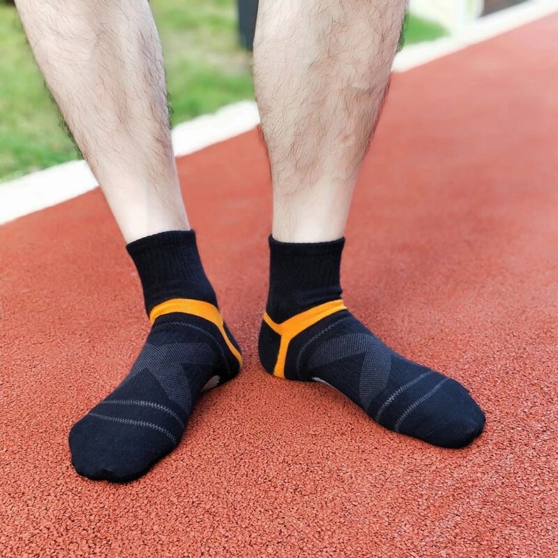 Calcetines deportivos transpirables para hombre, medias de algodón de alta calidad, para correr e invierno, 10 piezas = 5 pares, EUR38-45