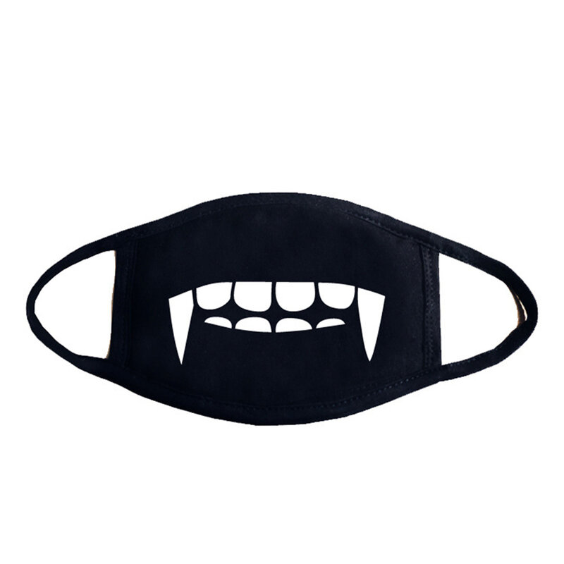 Máscara de media cara de boca transpirable algodón moda Unisex dibujos animados a prueba de polvo