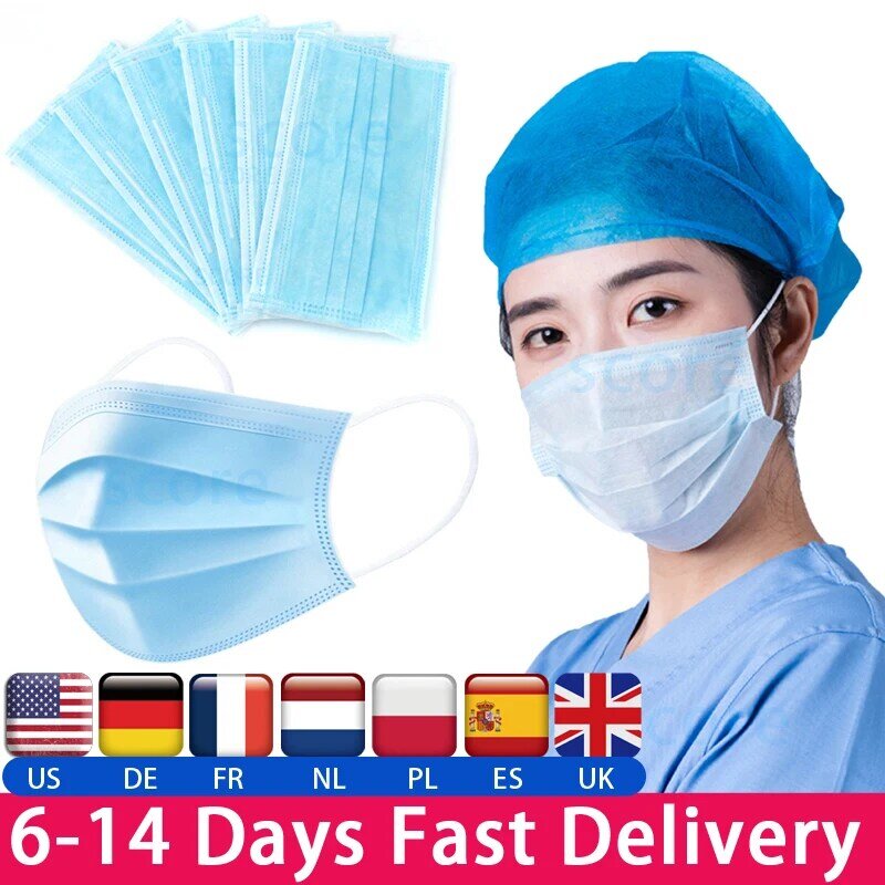 CE certified KN95 mask 3 Ply Surgical Mask Disposable Face Mouth Mask Anti-Dust Anti Pollution Non-Woven Mask free shipping