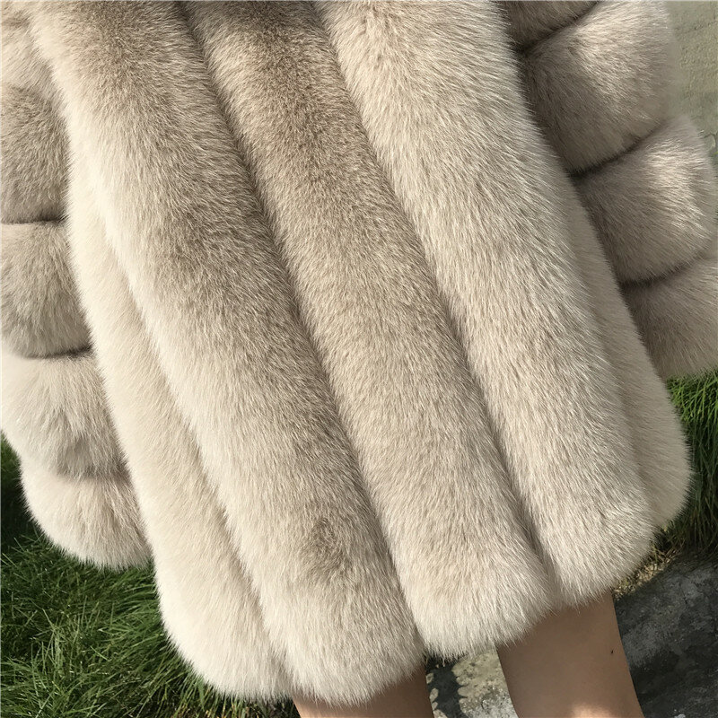 Jxwatcher vera pelliccia cappotto donna inverno con cappuccio cappotti di pelliccia di volpe moda signore di alta qualità di lusso maniche lunghe capispalla caldo femminile