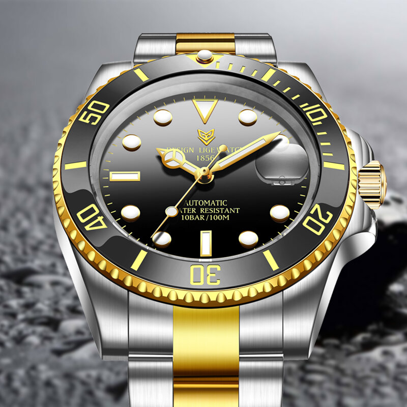 2022 neue LIGE Männer Uhr Automatische Mechanische Uhr Mode Business Leuchtende Wasserdichte Uhren Für Männer 316L Stahl Reloj Hombre