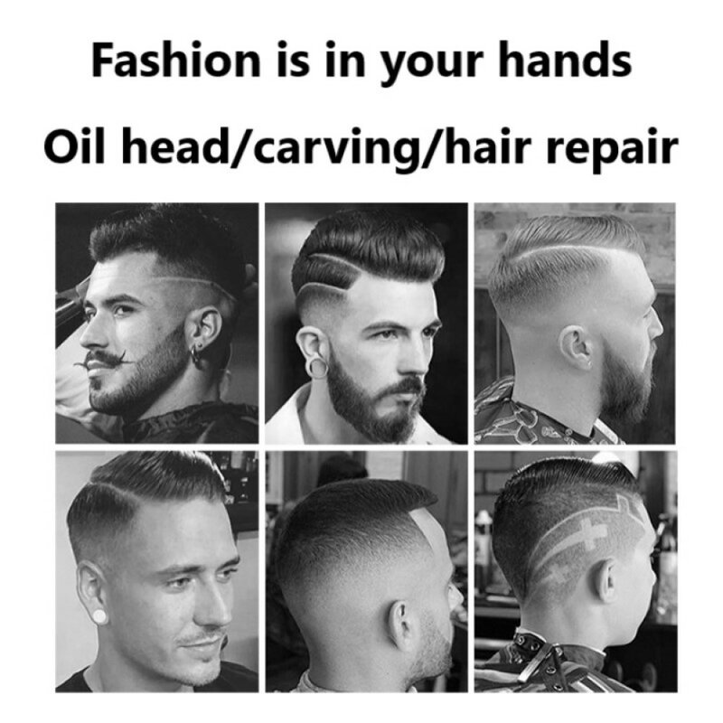 Pemangkas rambut nirkabel isi ulang daya, mesin pemangkas pinggiran rambut elektrik profesional, alat pemotong rambut jenggot pria