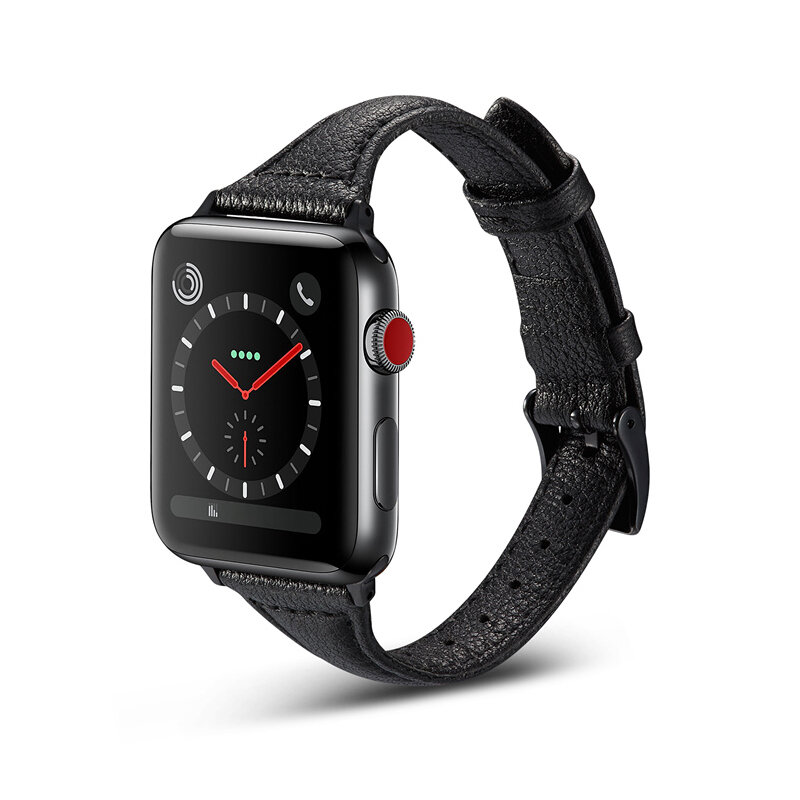 Тонкий кожаный ремешок для apple watch band 44 мм 40 мм 45 мм 41 мм 42 мм 38 мм для iwatch series se/7/6/5/4/3/2, ремешок для наручных часов