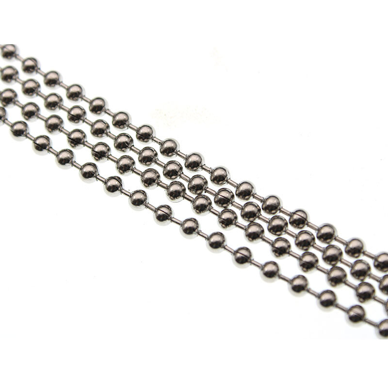 1.5 2.0 2.4 4 6 8 10mm boule perlée en acier inoxydable boule en vrac chaînes de perles et connecteur fermoir pour bricolage collier fabrication de bijoux