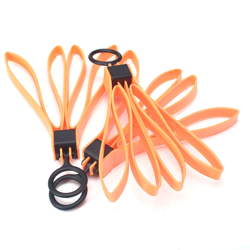 タクティカルプラスチックケーブルタイストラップ手錠cs装飾ベルトイエローブラックオレンジ (1セット/3個)