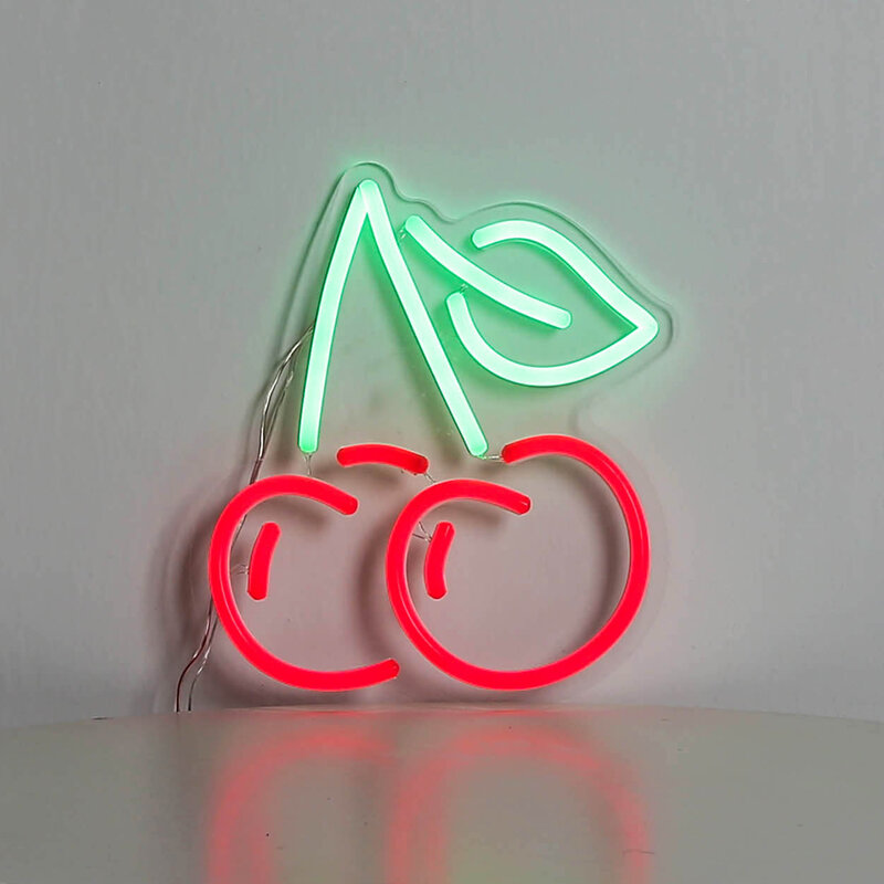 CHERRIES Led Neon Light Fruit Neon Logo Flexible Neon Strip Birthday Gift Wall Décor for Bedroom Salon Bar Store KTV Club Shop