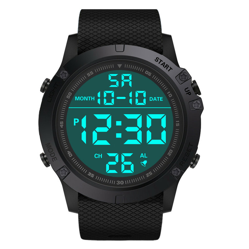 HONHX Men's digital watch waterproof TPU flexible strap electronic watches reloj deportivo hombre big screen cold light display