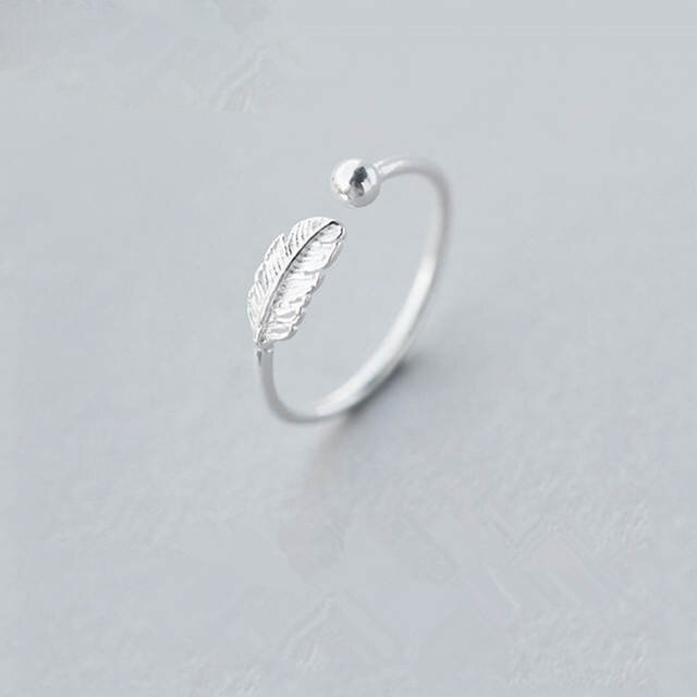 Luksusowe Vintage Punk 925 srebro proste pierścienie z piór dla kobiet ślubne ozdobne Ring Finger Anillos Anelli Bijoux