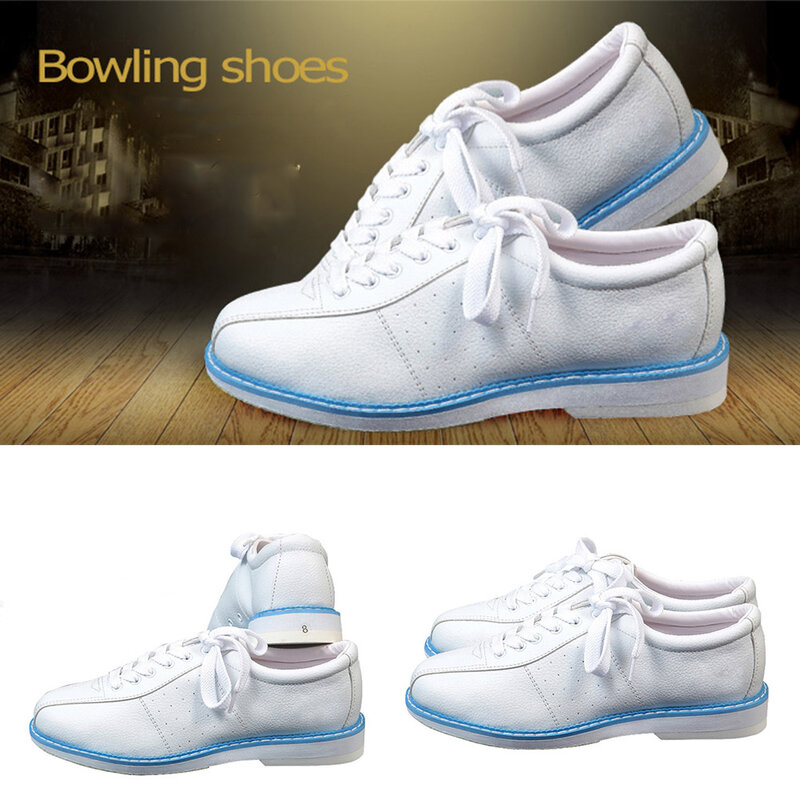 Sapatos de Bowling Branco para Homens e Mulheres, Tênis Esportivos Unisex, Iniciante, Drop Shipping