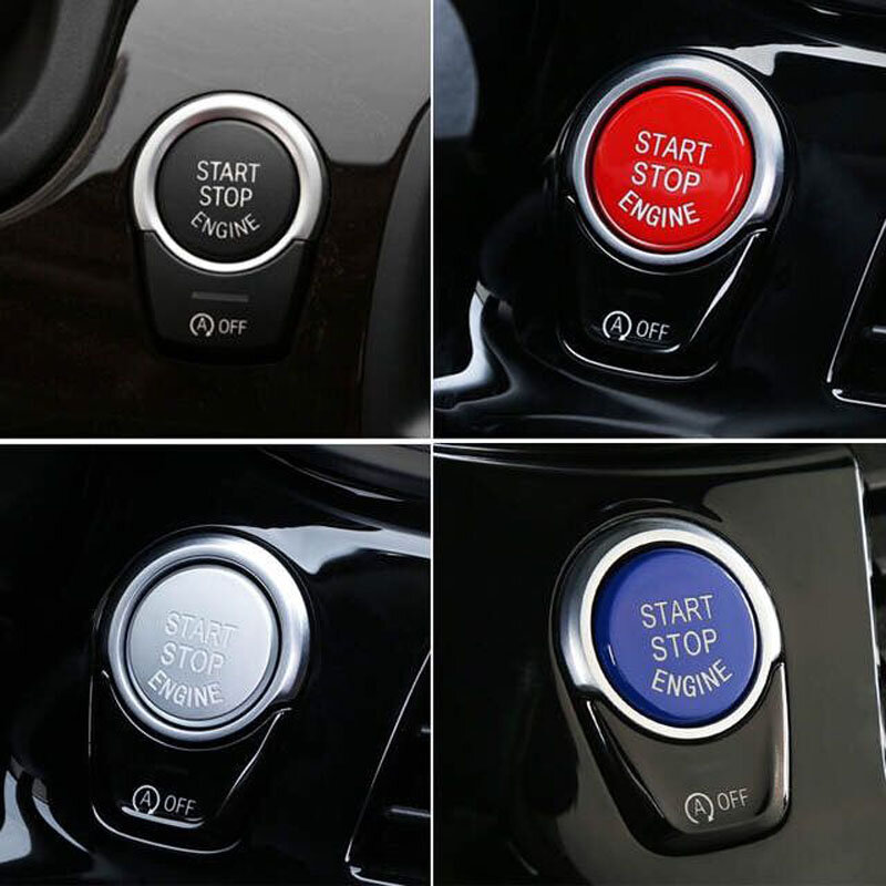 Mobil Baru Mulai Berhenti Mesin Button Switch Menutupi Di untuk BMW 5 6 7 Seri F01 F02 F10 F11 F12 2009-2013 OEM 61319153832 Styling 4 Warna