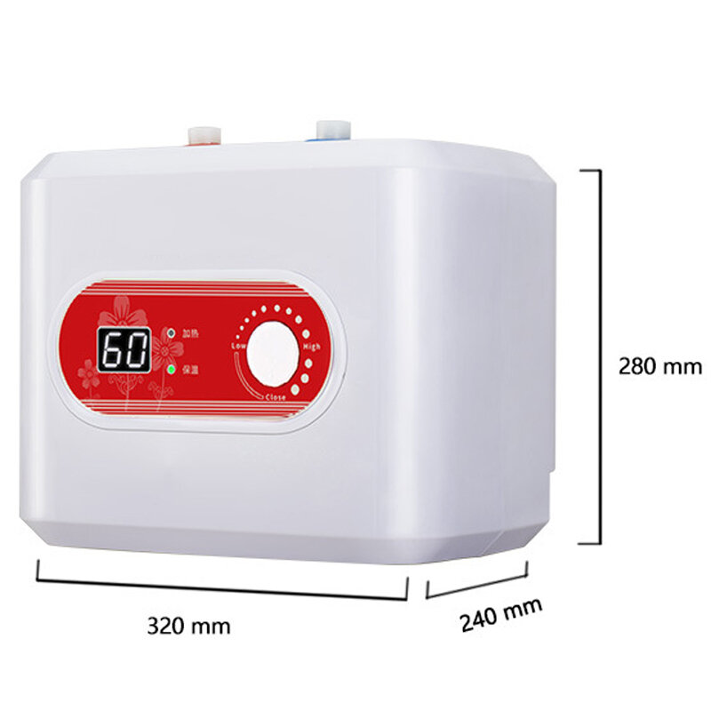 เก็บน้ำ Quick ความร้อนห้องครัวเครื่องทำน้ำอุ่นทันทีเครื่องทำน้ำอุ่นดิจิตอลจอแสดงผล10L บน Outlet