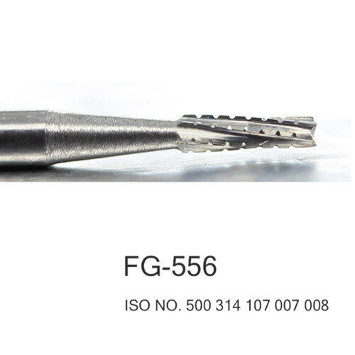 Fraises dentaires de carbure d'acier de tungstène de fissure 10pcs pour la pièce à main à grande vitesse FG 556 FG 557 FG-558