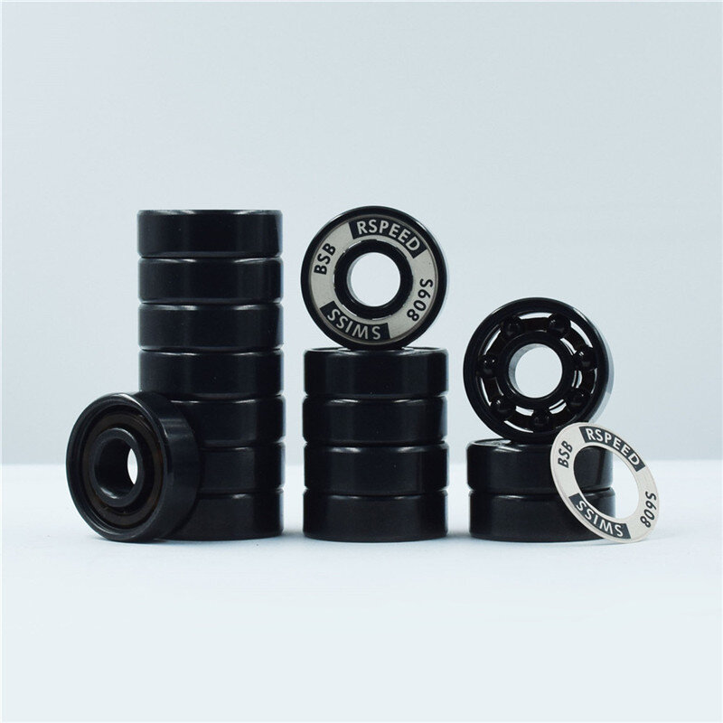 Competition Level Black Ceramic speed skating bearing with BSB SWISS 608rs high speed self lubricated oil free Marathon Skating