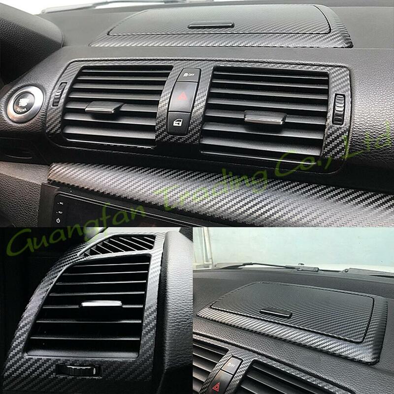 3D/5D Carbon Fiber Car wnętrza osłona konsola kolorowa naklejka naklejki produkty części akcesoria do BMW serii 1 E81 E87 2008-2011