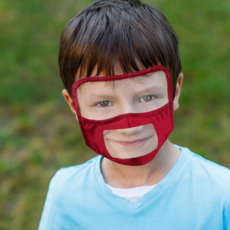 Niños adultos m-a-s-k con ventana clara expresión Visible para sordos y duros de oír trajes bufanda reutilizable Máscara facial
