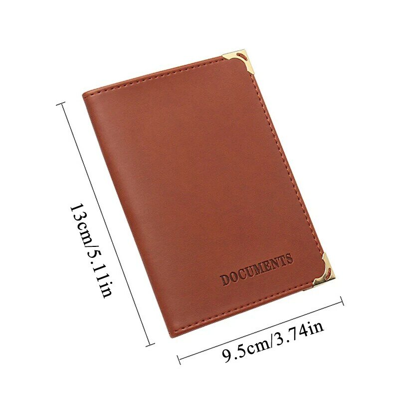 2021 New Russian Auto Driver License Bag Cover PU Leather Car Driving Documents Metal Corner Card Credit Holder Solid Wallet