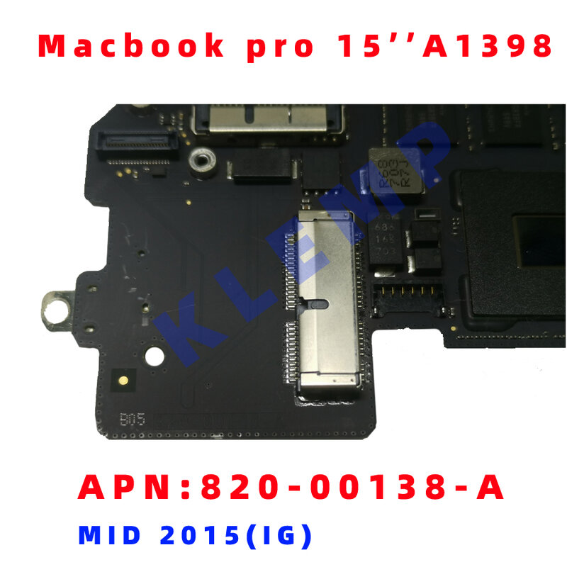 اللوحة الأم A1398 الأصلية لماك بوك برو الشبكية 15 "المنطق مجلس وحدة المعالجة المركزية i7/8GB/16GB 2015 سنوات