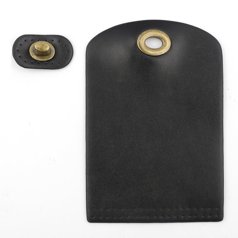 Bolsa de cuero PU con tapa, accesorios de repuesto de café negro con cerradura, hecho a mano bolso de mano, piezas de bolso de hombro