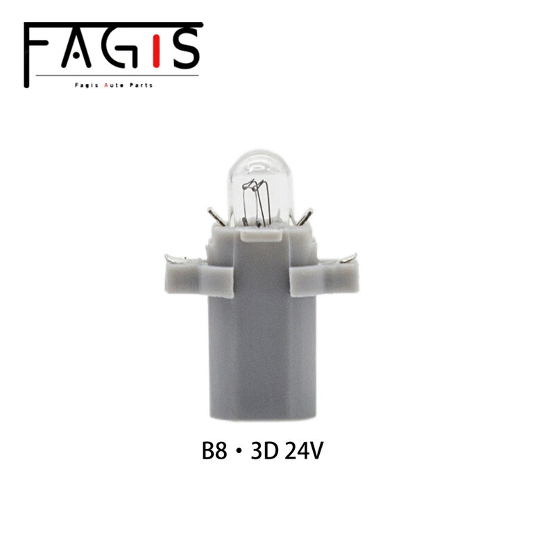 Fagis 10 Pcs B8.3D B8.3 12V 1.2W 24V 1.2W Halogen Bulb Car Panel Gauge Speed Dash Lamp Auto Dashboard Instrument Cluster Lights