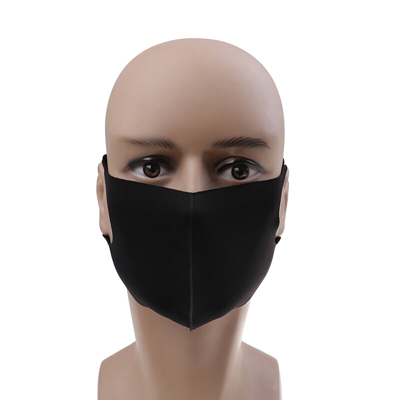 1pc anti-poeira earloop boca face cover equitação ao ar livre unisex máscara preta algodão macio/esponja máscara de respiração inverno