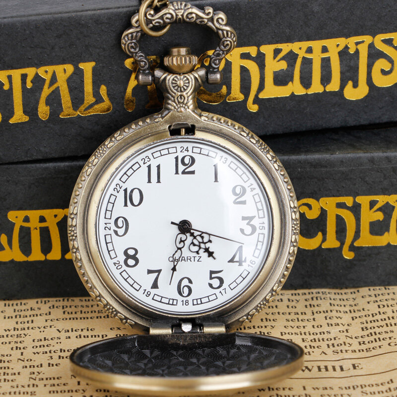 Reloj de bolsillo de cuarzo para hombre y mujer, pulsera con colgante de cadena, Fob, regalo