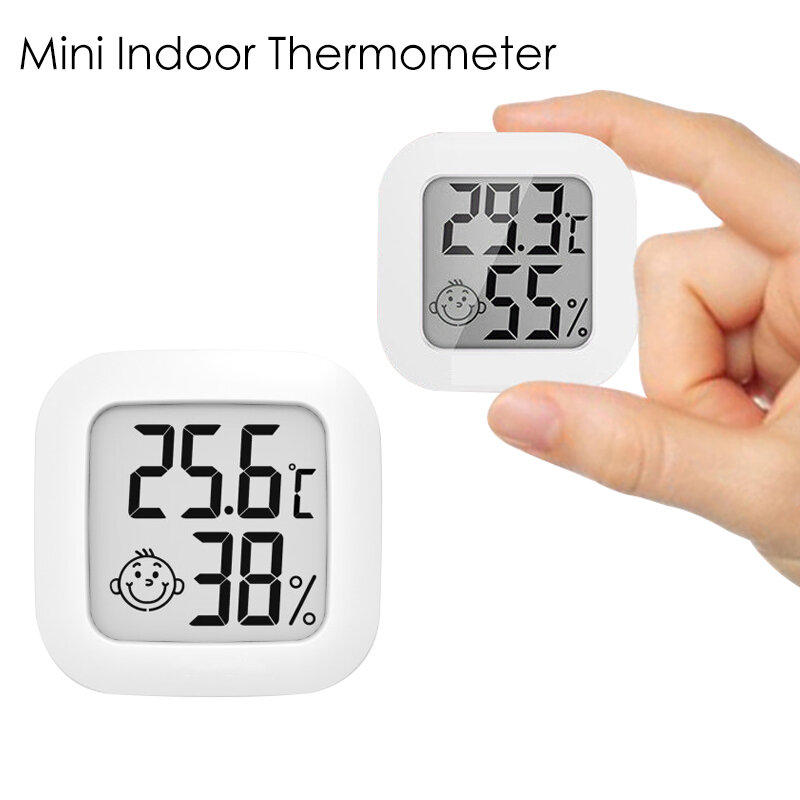Mini termómetro inteligente para interiores, Sensor de temperatura Digital LCD, medidor de humedad, higrómetro para habitación, estación meteorológica