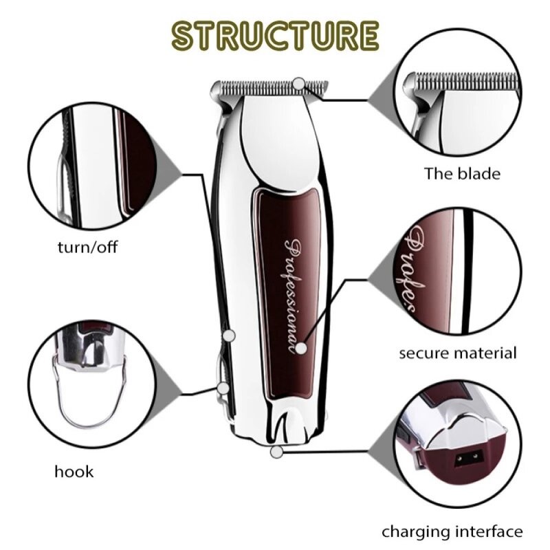 Akumulatorowa maszynka do strzyżenia włosów dla mężczyzn profesjonalna elektryczna maszynka do strzyżenia włosów ścinanie włosów do brody