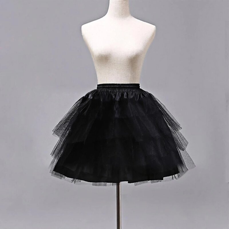 Ropa de sirvienta de Cosplay Lolita, enaguas de falda de hilo de malla de Ballet para niñas, aros cortos