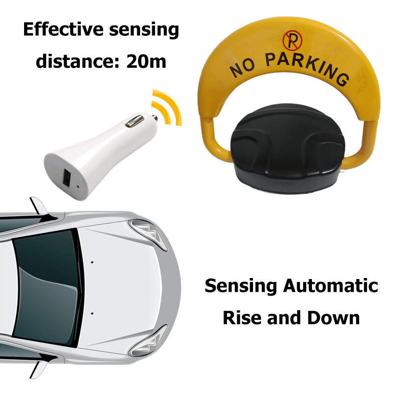 Bloqueador de estacionamiento automático para coche, barrera de estacionamiento con 4 mandos a distancia, Sensor de espacio de estacionamiento dedicado, bloqueo de seguridad