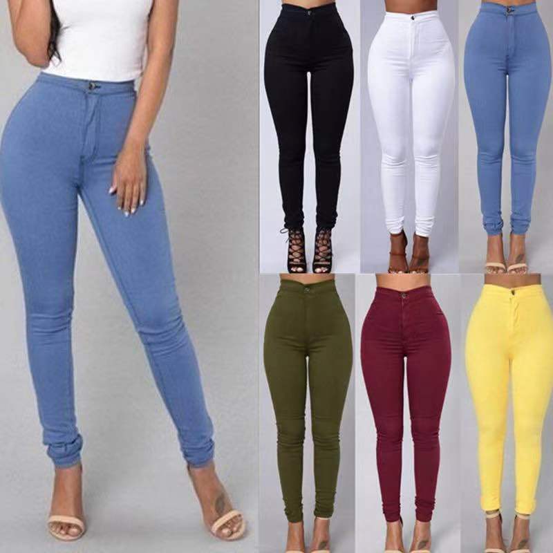 Celana Jeans Pacar S-4XL Celana Panjang untuk Wanita Skinny Slim Fit 2022 Celana Jeans Hitam Lurus Melar Pinggang Tinggi Ibu Musim Gugur Vintage
