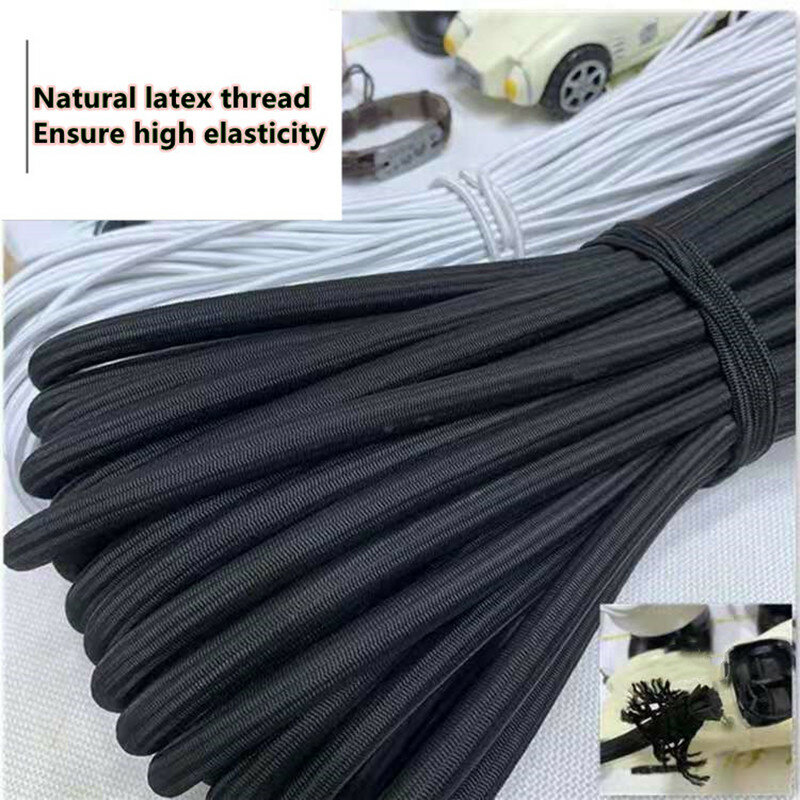 Round Elastic Bungee Cord, Sports Rope, Cadarço Mosquito Net, Acessórios de costura, elástico reclinável, 8mm, 10mm, 12mm