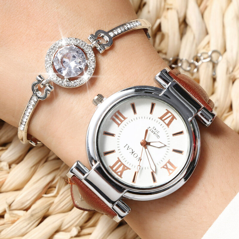 WOKAI wysokiej jakości mody przypadkowi kobiet kwarcowy zegarek na pasku kobiety rzym proste świecenia wodoodporny biznes zegar sportowy