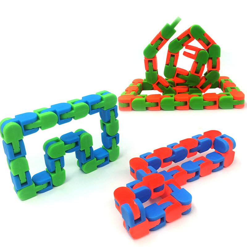 다채로운 피젯 장난감 엉뚱한 트랙 스트레스 해소 감각 장난감, 스냅 앤 클릭 피젯 장난감 교육용 피젯 스트레스 퍼즐 재미있는 장난감