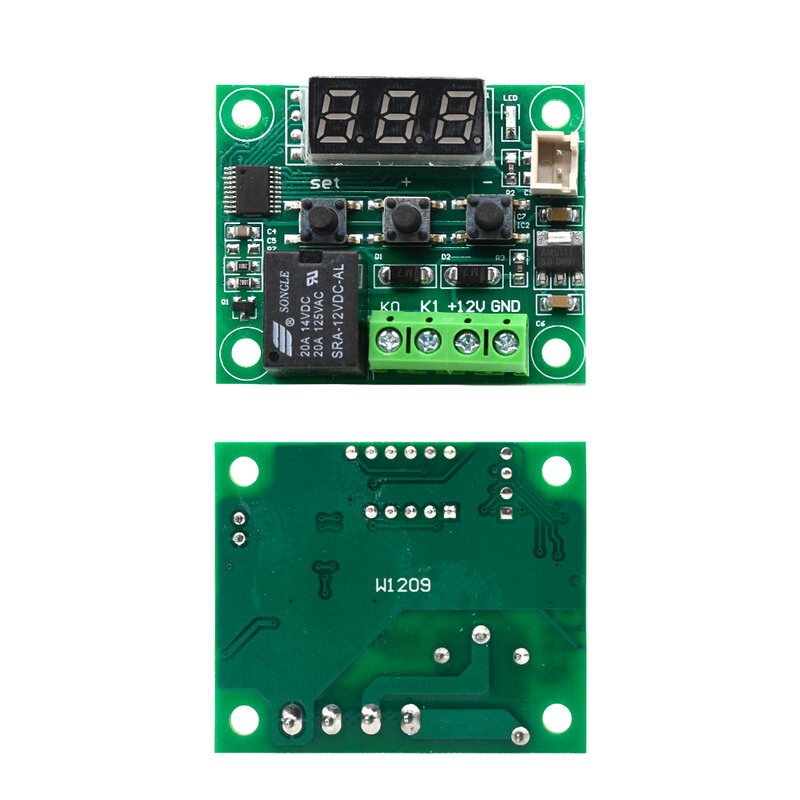 Dc 12 v w1209 led digital termostato controle de temperatura termômetro thermo controlador módulo interruptor à prova dntc água ntc placa sensor