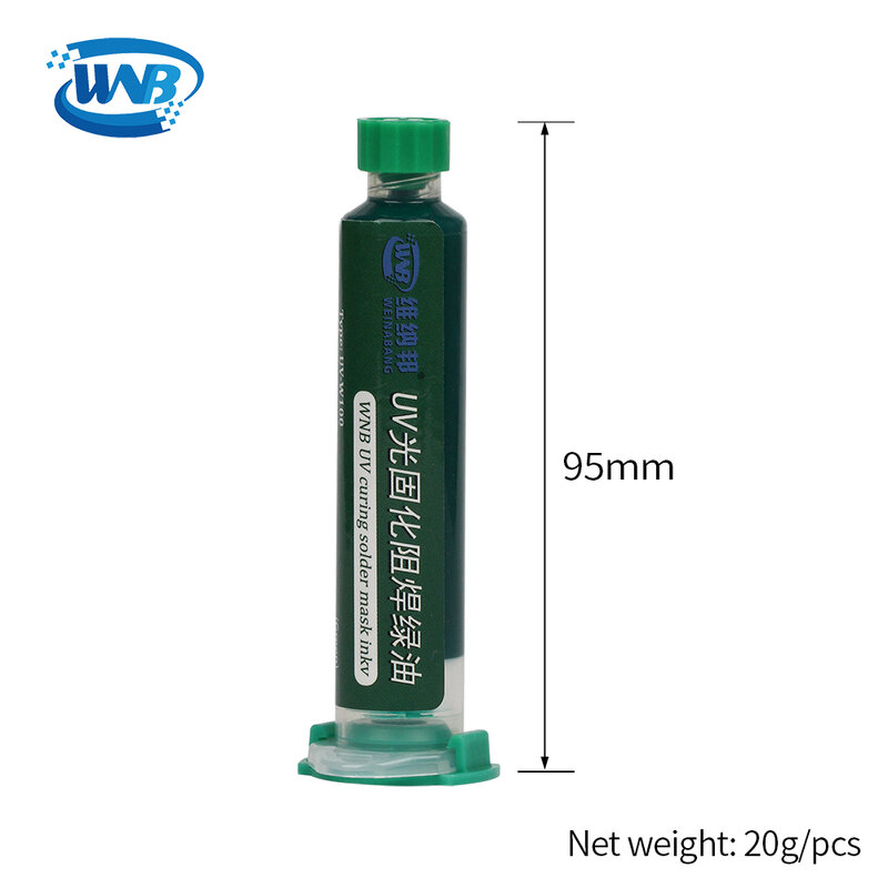 WNB-Tinta fotosensible al aceite de Máscara de Soldadura por UV verde, 10ml, previene la corrosión, pintura de soldadura por arco, luz LED para reparación de placa BGA PCB