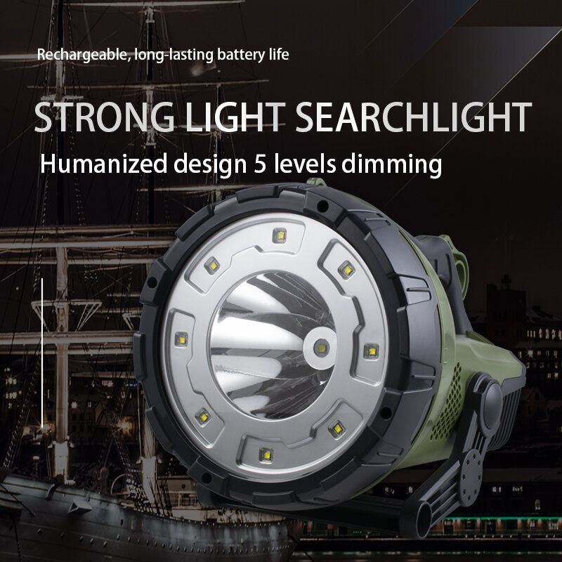 SUNCA 2216DL Long-Range High-Brightness LED Searchlight Home Outdoor Camping Patrol Glare Flashlight Portable Lamp