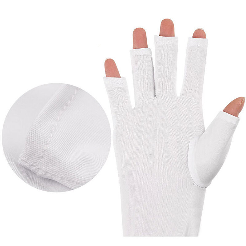1 paar Anti UV Strahlung Schutz Handschuhe UV Schutz Handschuh Nail art Gel Anti UV Handschuh UV LED Lampe Nagel trockner Licht Zu