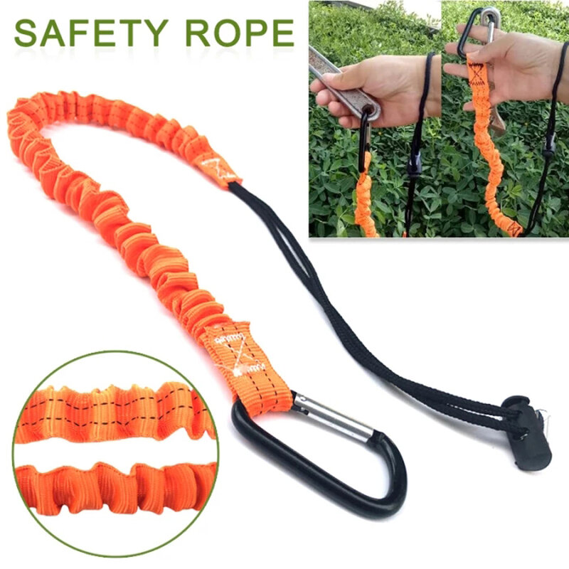 Nylon Safety Lanyard Climbing Safety Rope Carabiner Single Carabiner Tool Telescopic Elastic Rope