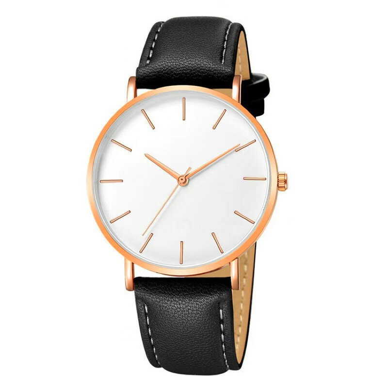 Relógio masculino luxuoso de quartzo, pulseira de couro ultrafina, relógio de pulso para homens, relógio de quartzo relógio casual