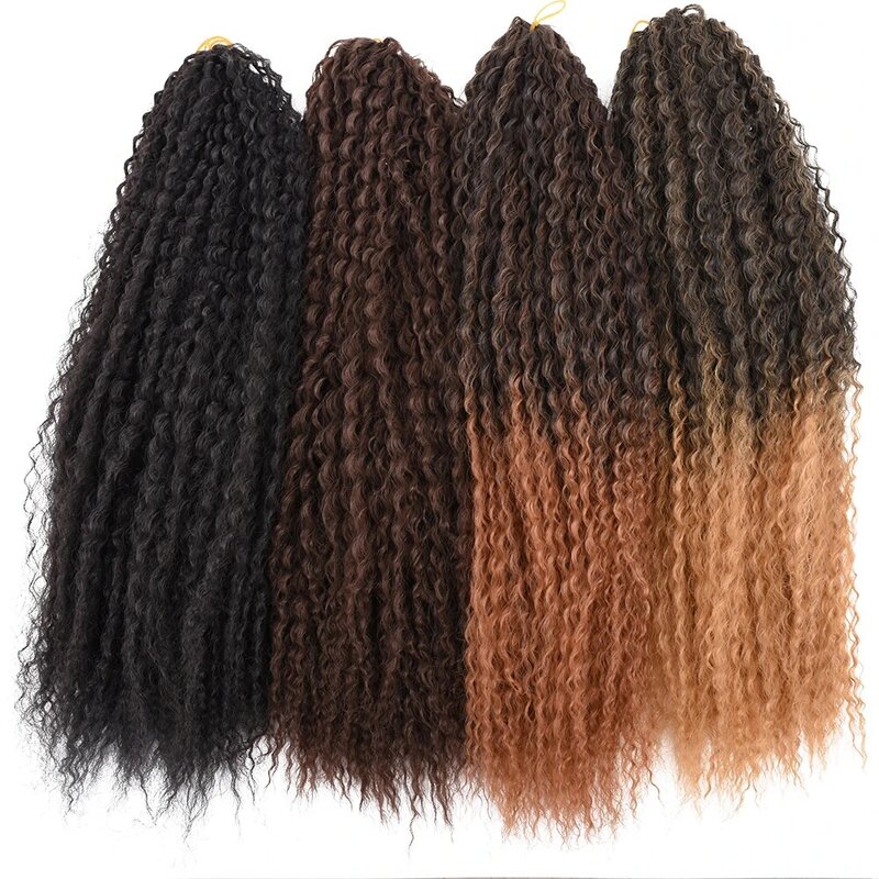 Афро кудрявые крючком бразильские косички Синтетические афро Yaki кудри на Marly косички для женщин Омбре плетеные удлинители волос