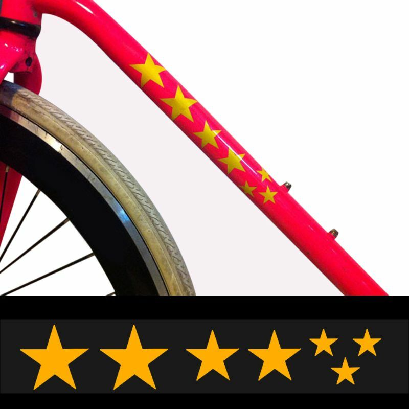 Pegatinas reflectantes para bicicleta de montaña, pegatina de pentagrama para marco de rueda