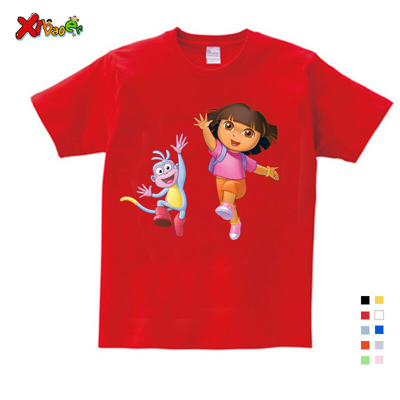 Camiseta de dibujos animados para niñas y niños, ropa para niñas pequeñas, Tops de verano