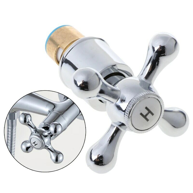 1Set Copper Cross Handle Bath Sink Faucet Handle for Kitchen Bathroom Sink Water Faucet Mixer Accessories Kit