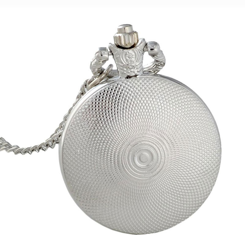 JanJua-reloj de bolsillo Vintage para hombre y mujer, diseño clásico de cúpula de cristal plateado, colgante de alta calidad, collar, horas, regalos